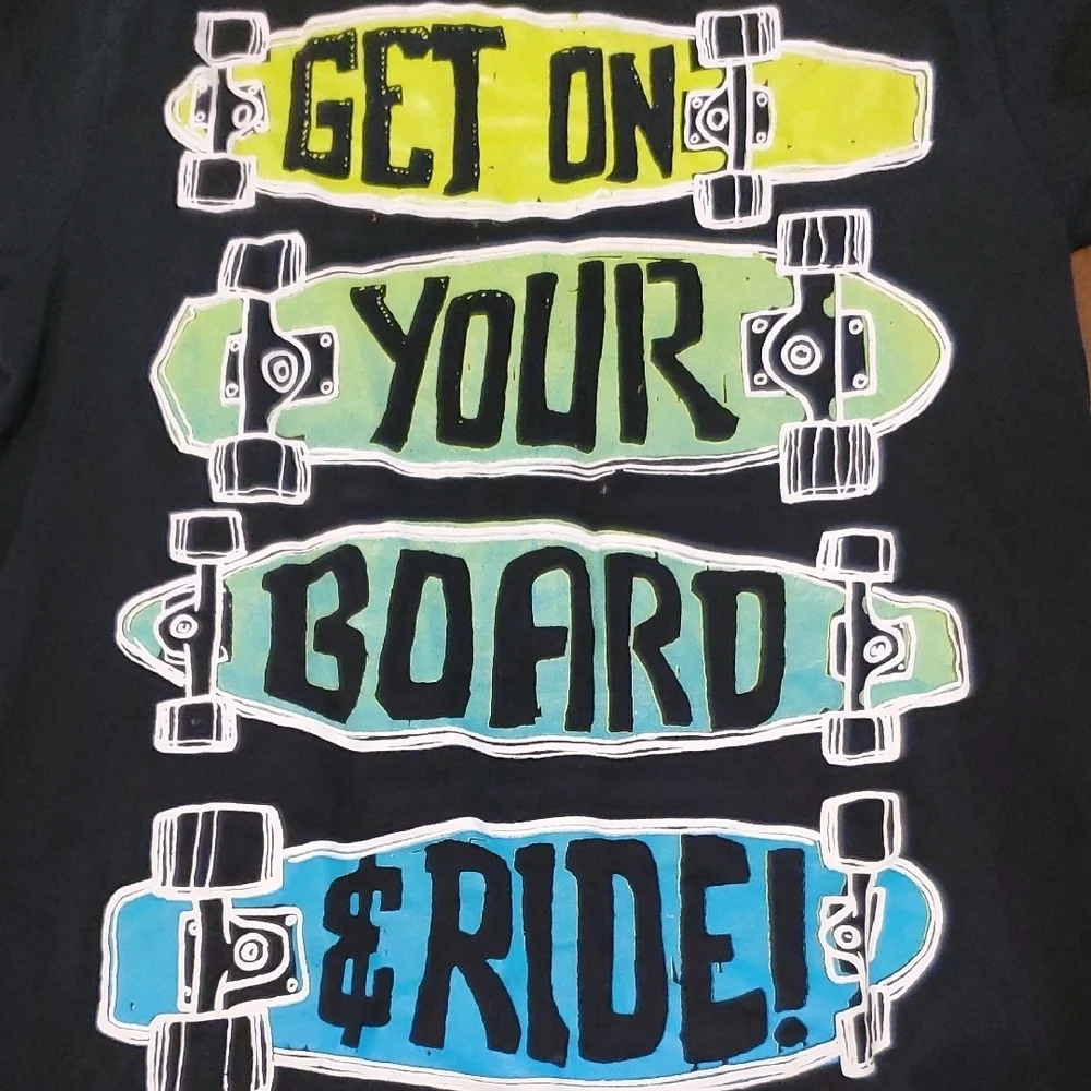 Gymboree Black Tee with Skateboard Graphic